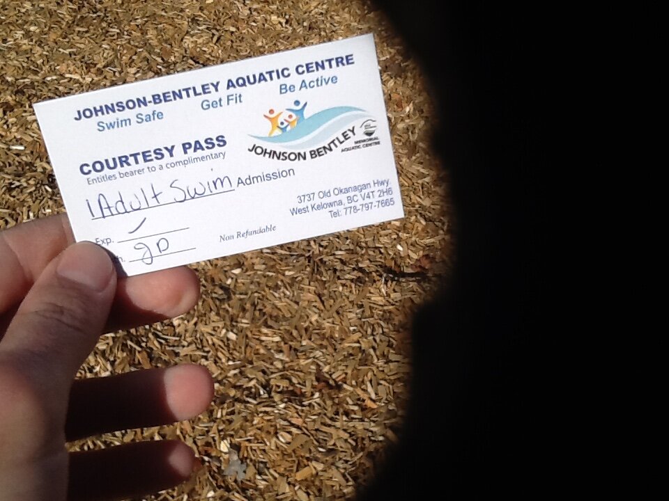 I Won FREE! Pass To Johnson Bentley Aquatic Center In West Kelowna BC