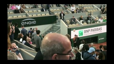 A climate extremist ran into the court at the French Open and tied herself to the net.