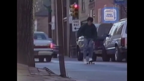 "Down the Back Streets" by Guru accompanies skateboarder Ricky Oyola