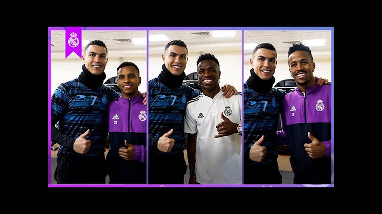 CRISTIANO RONALDO visits former Real Madrid teammates