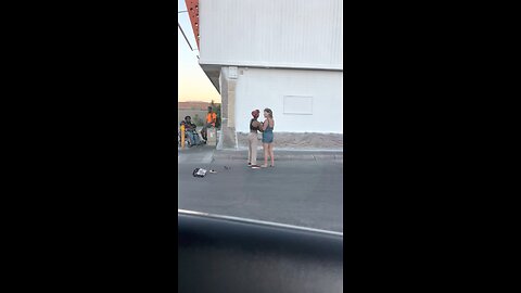 Las Vegas homeless street fight ￼