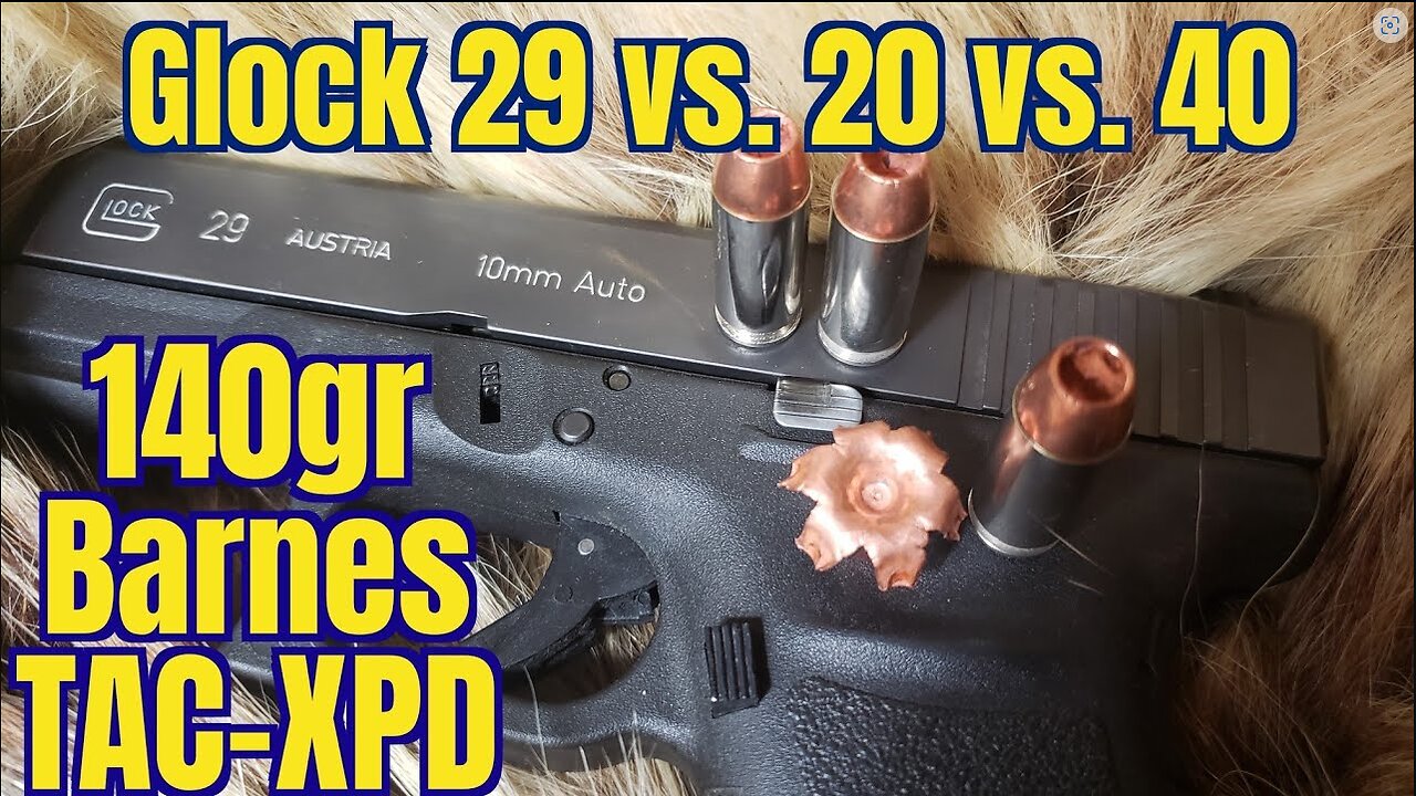 Glock 29 vs. 20 vs. 40 Velocity Test Barnes 140gr Hollowpoint