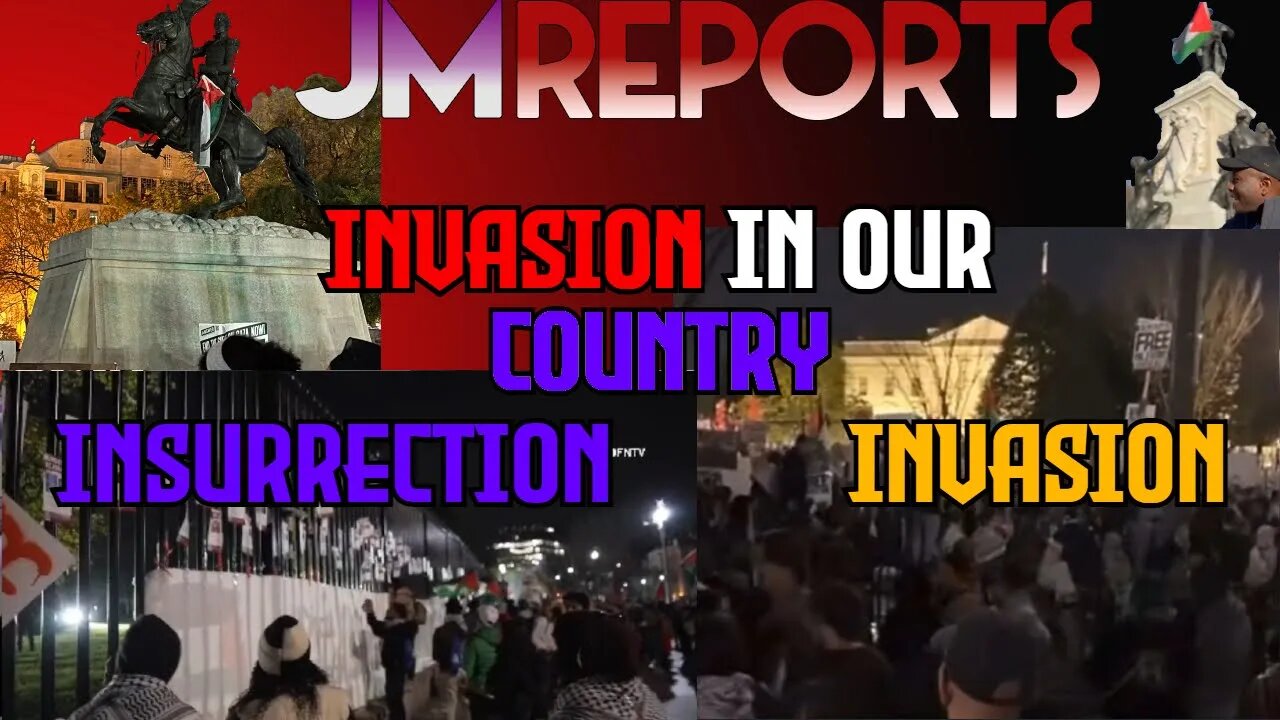Pro Gaza riot STORM the White House INVASION & MASSIVE protests in DC & putting up Palestine flag