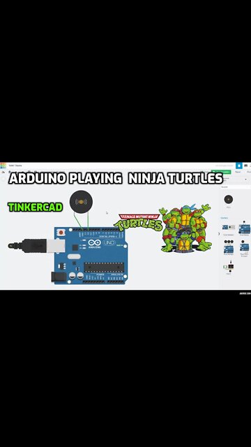 Arduino Playing TMNT Ninja Turtles Theme on Tinkercad