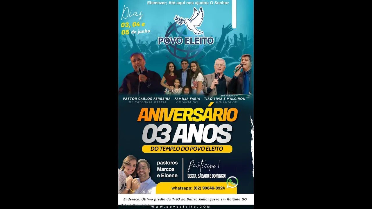 Aniversário da Igreja Povo Eleito 3 Anos