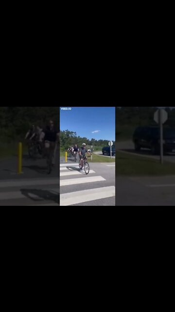 The President trying to ride a bike