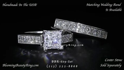 BBR-609Set Engagement Ring And Matching Wedding Band By BloomingBeautyRing.com