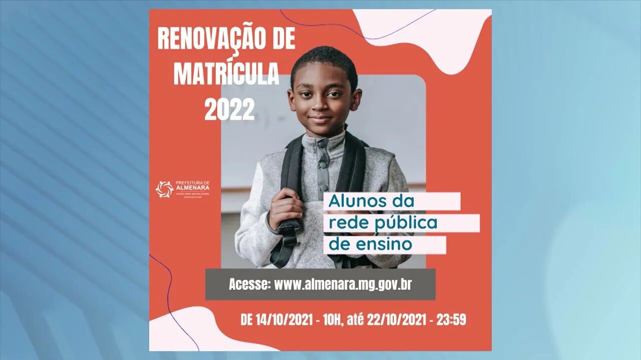 Almenara realiza cadastramento escolar para 2022 na rede municipal