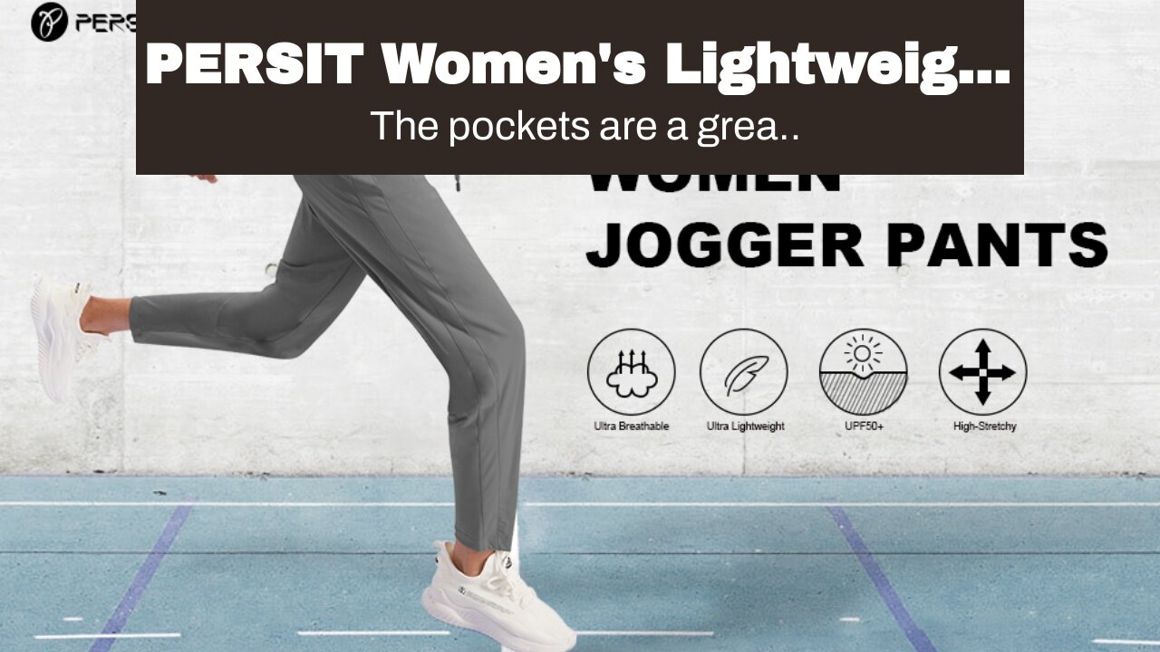 PERSIT Women's Lightweight Joggers with Pockets, High Waisted Quick-Dry 4-Way Stretch Running H...