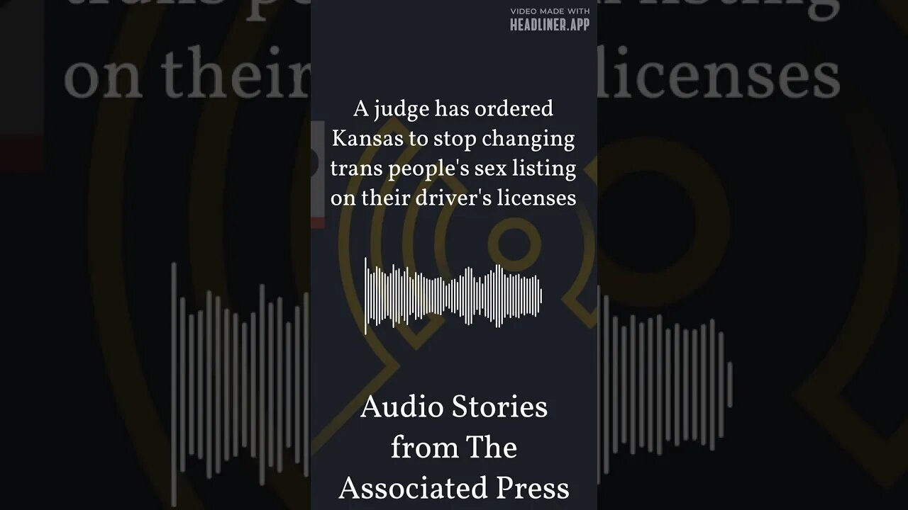 A judge has ordered Kansas to stop changing trans people's sex listing on their driver's...