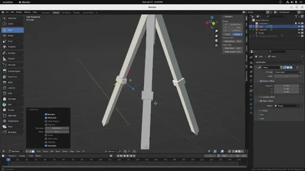 A easy way to make a Tripod in Blender 3.0