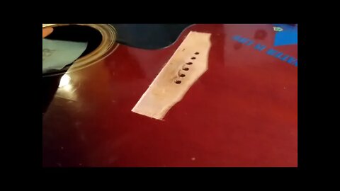 Repairing a broken acoustic guitar bridge with Piezo pick-up Part 8