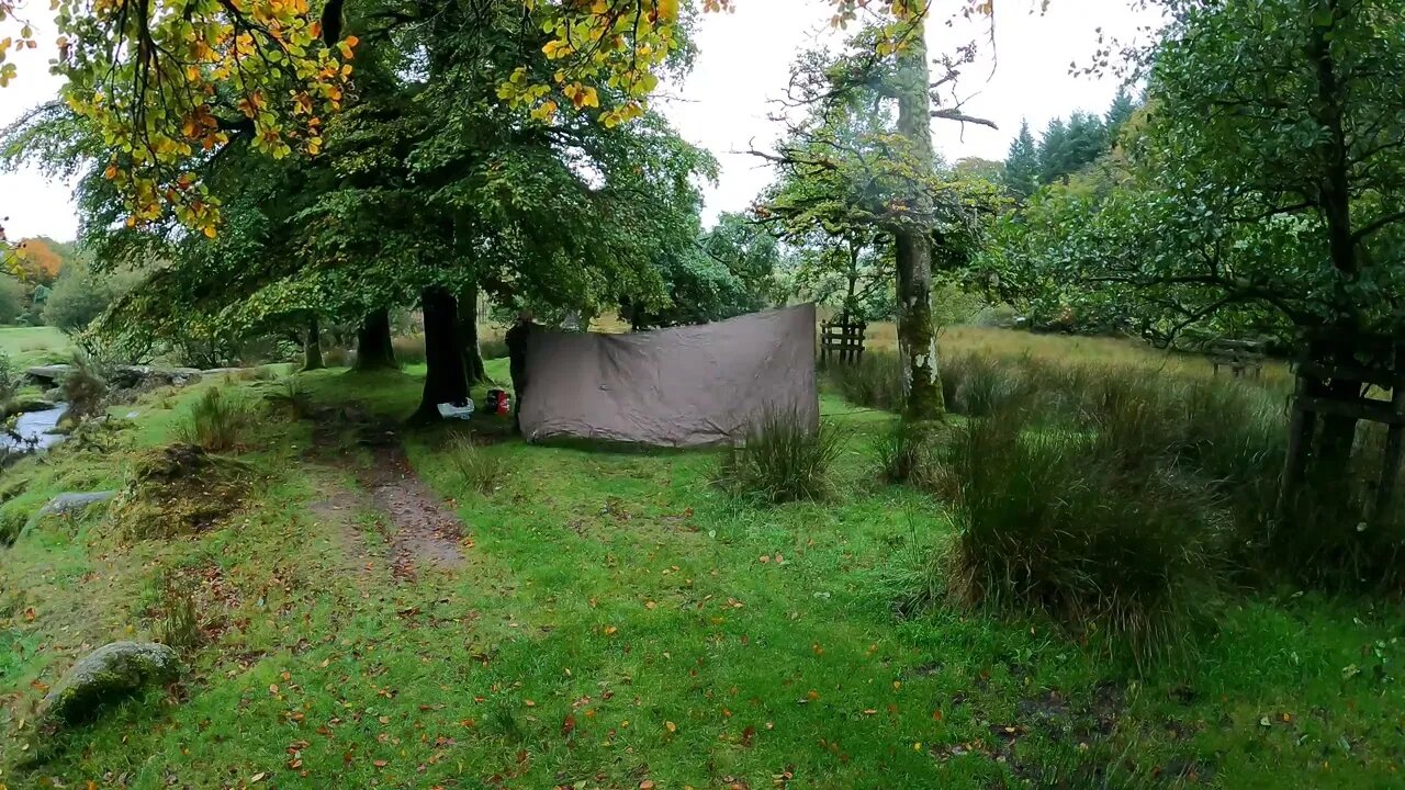 putting up the 4x4 DD hammocks tarp first stage 2nd Oct 2023 timelapse. GoPro