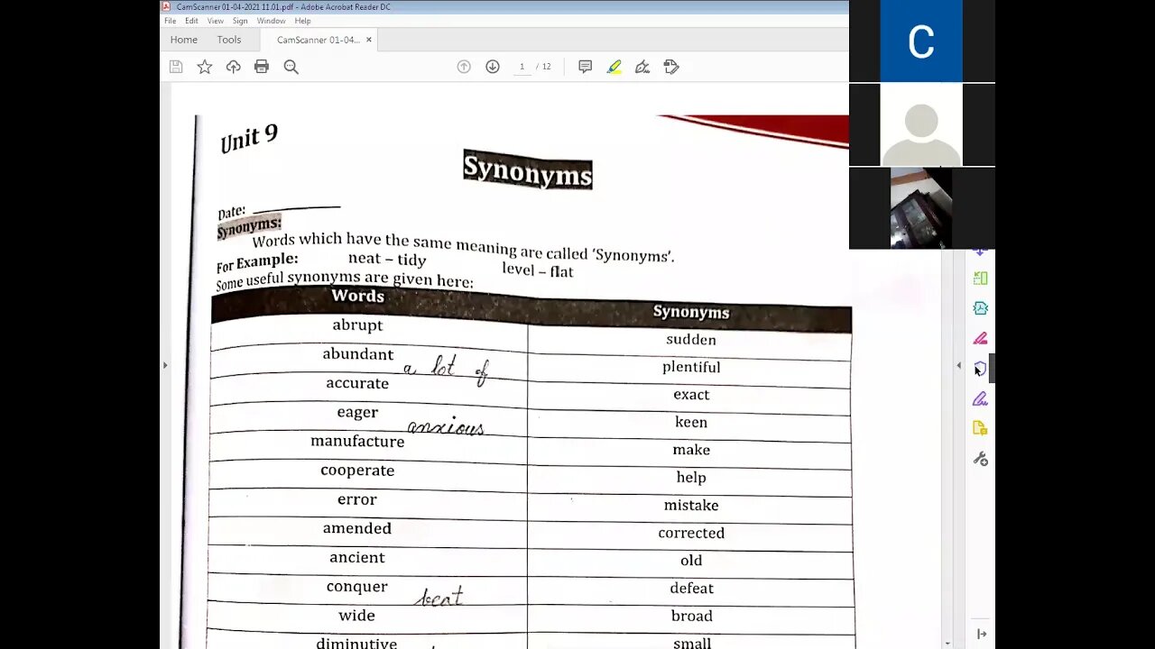 Eng B Class 5 04 01 2021