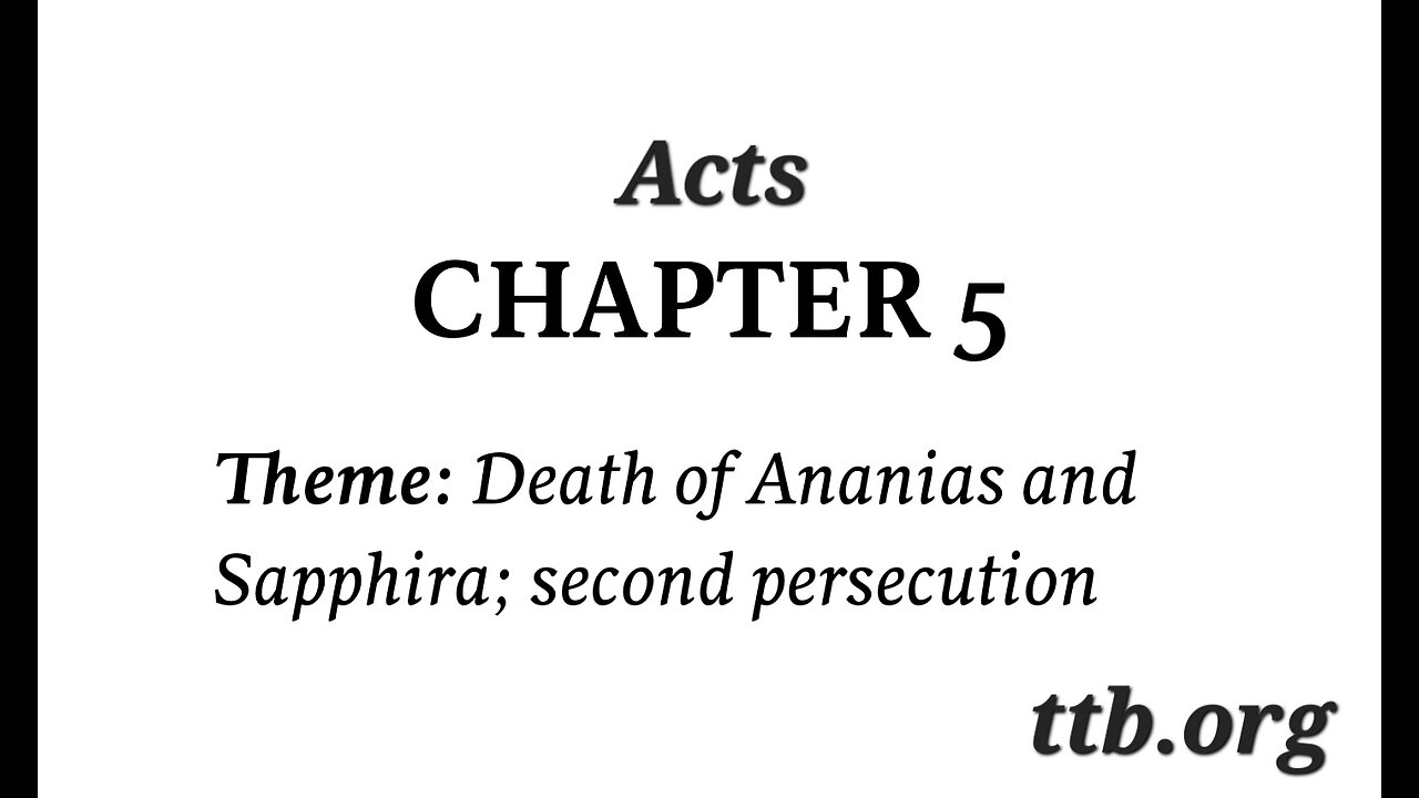 Acts Chapter 5 (Bible Study)