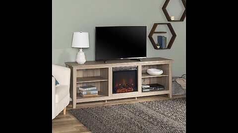 Walker Edison Wren Classic 4 Cubby Fireplace TV Stand for TVs up to 80 Inches, 70 Inch, Espress...