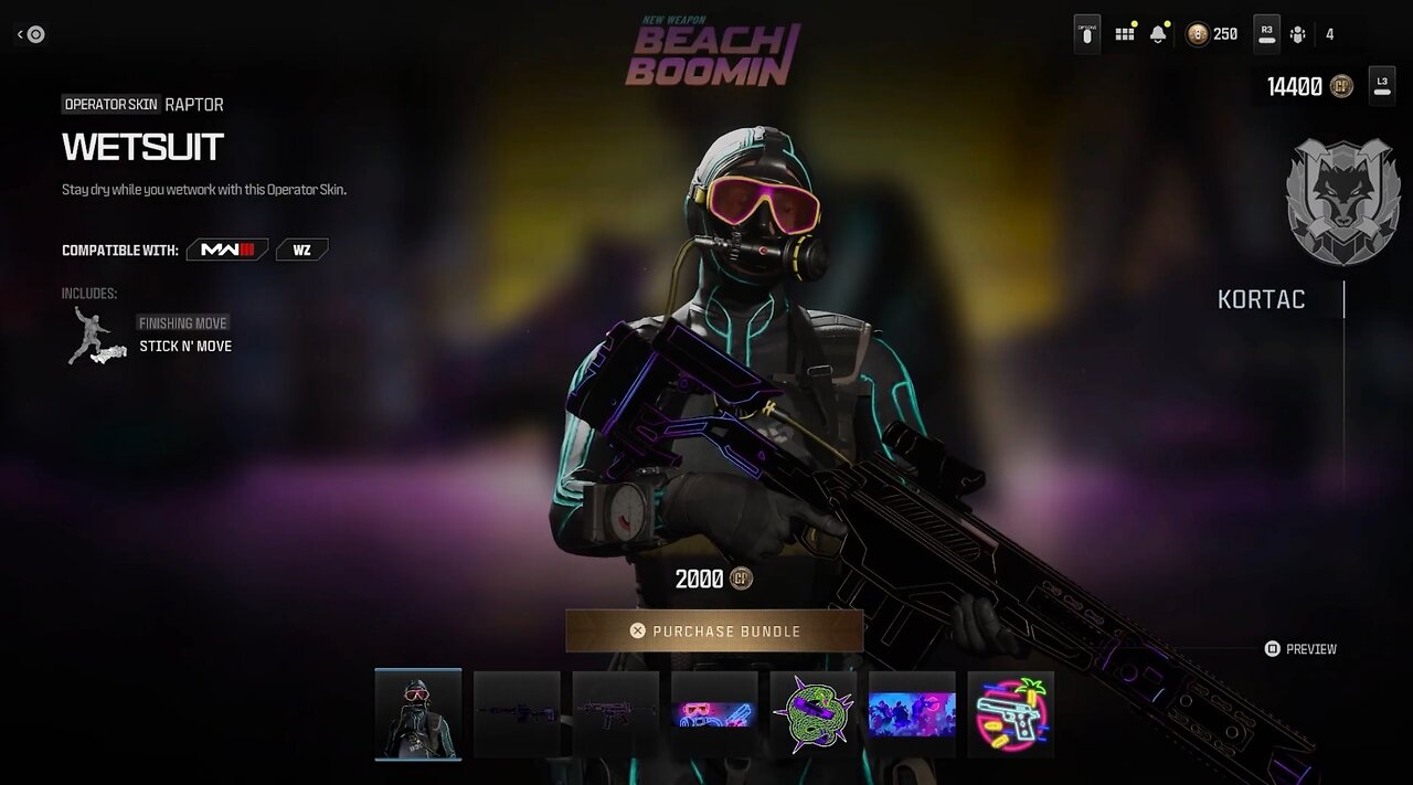 New Weapon Beach Boomin Operator Bundle - Season One MWIII