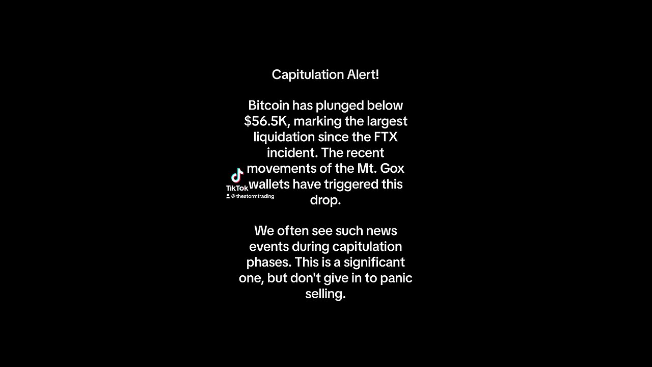 Capitulation Alert! Bitcoin has plunged below $56.5K marking largest liquidation since FTX incident