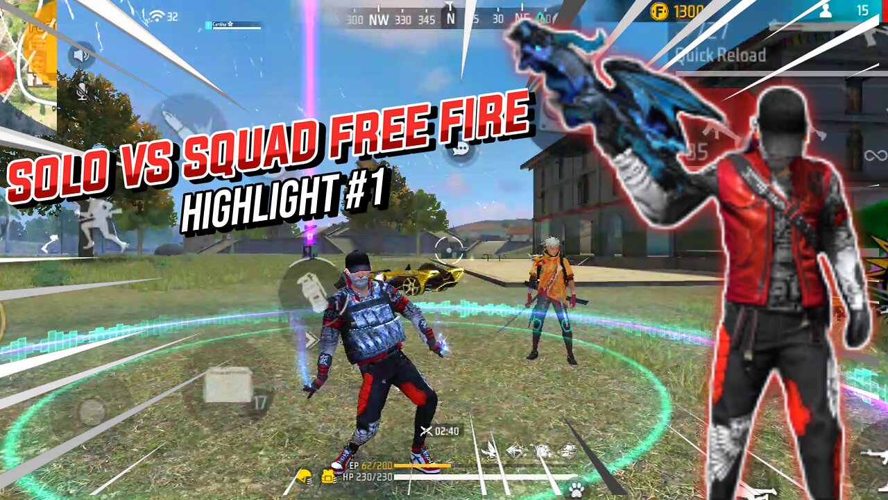 SOLO VS SQUAD FREE FIRE HIGHLIGHT #1, HELLOđź‘‹