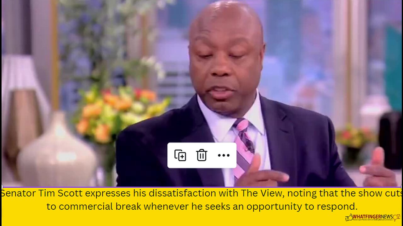 Senator Tim Scott expresses his dissatisfaction with The View, noting that the show cuts