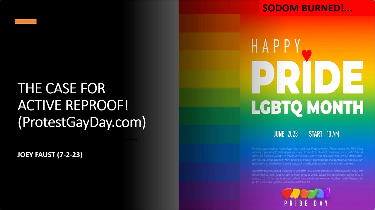 The Case for Active Reproof! (ProtestGayDay.com)