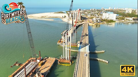 Fort Myers Beach South to North Today Live Cam Aerial Footage 4K HD 11/15