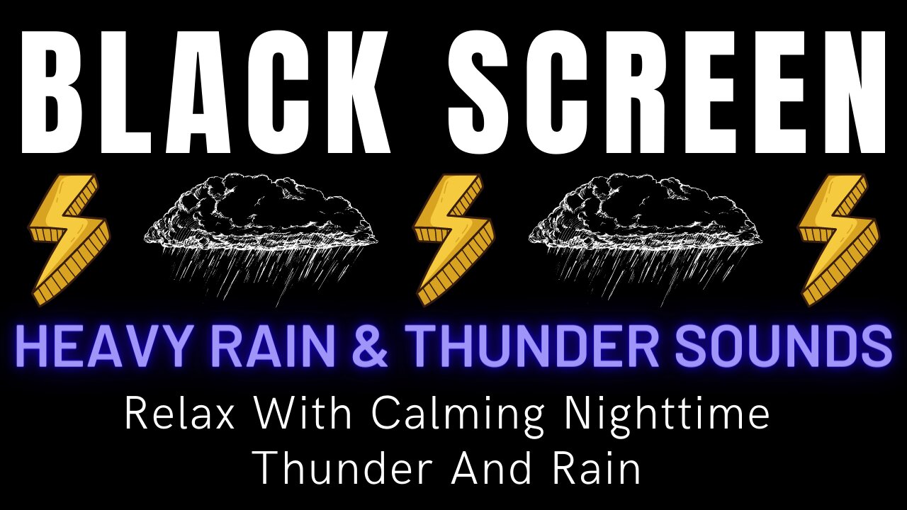 Relax With The Calming Nighttime Thunder And Rain Sounds || Black Screen Rain And Thunder Sounds