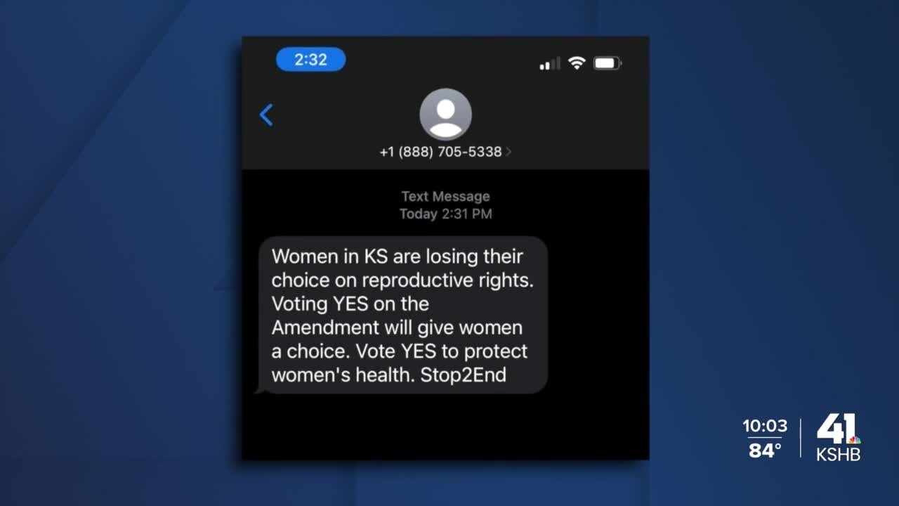 Kansas voters report receiving confusing text messages Monday afternoon