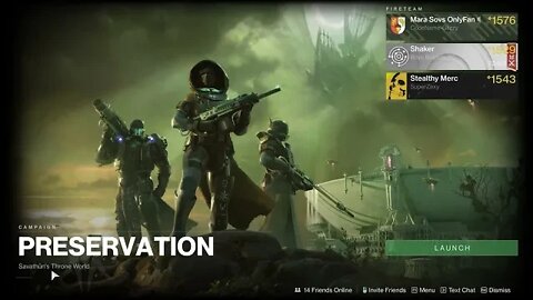 Destiny 2 Witch Queen Preservation Campaign Mission 1540 Light Level Requirement