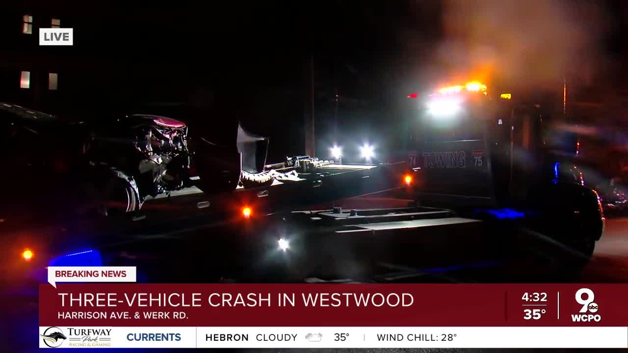Three-vehicle crash in Westwood