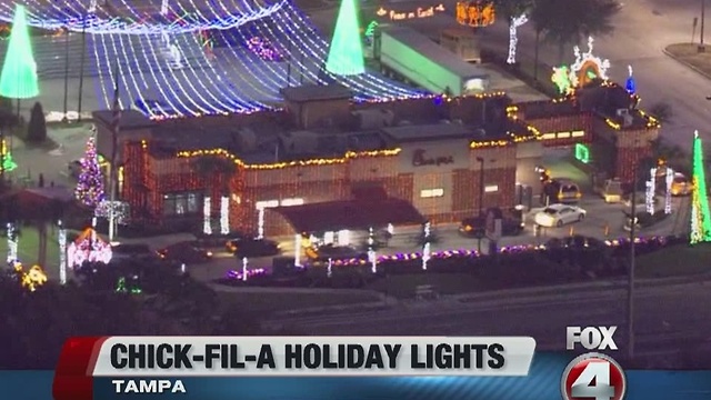 Chick fil A holiday lights