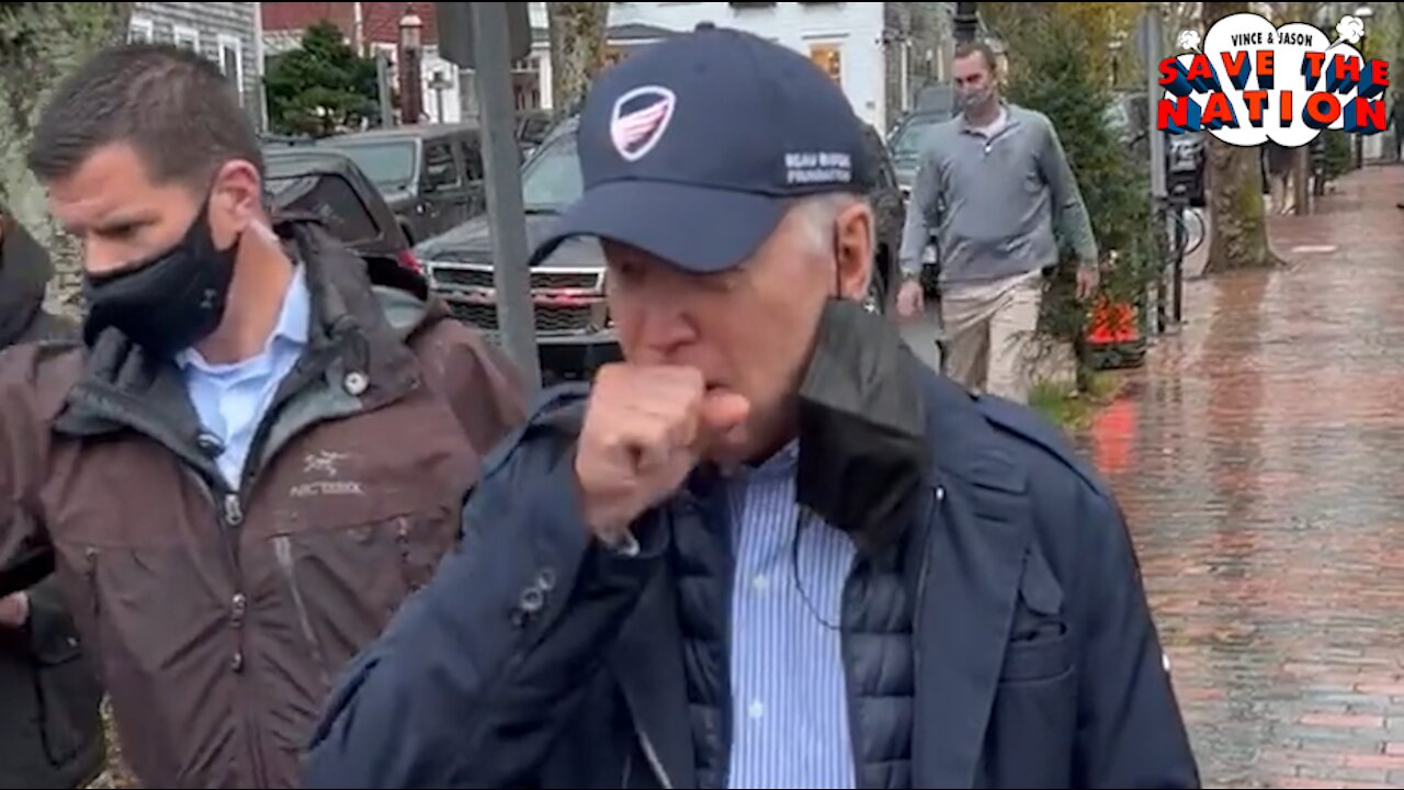 Biden Removes Mask And COUGHS On Reporters