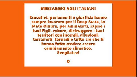 MESSAGGIO URGENTE AGLI ITALIANI