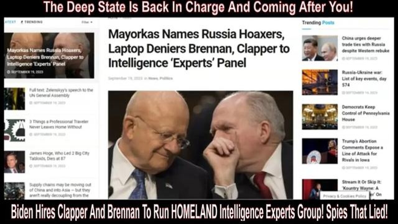 BIDEN HIRES CLAPPER AND BRENNAN TO RUN HOMELAND INTELLIGENCE EXPERTS GROUP! SPIES THAT LIED