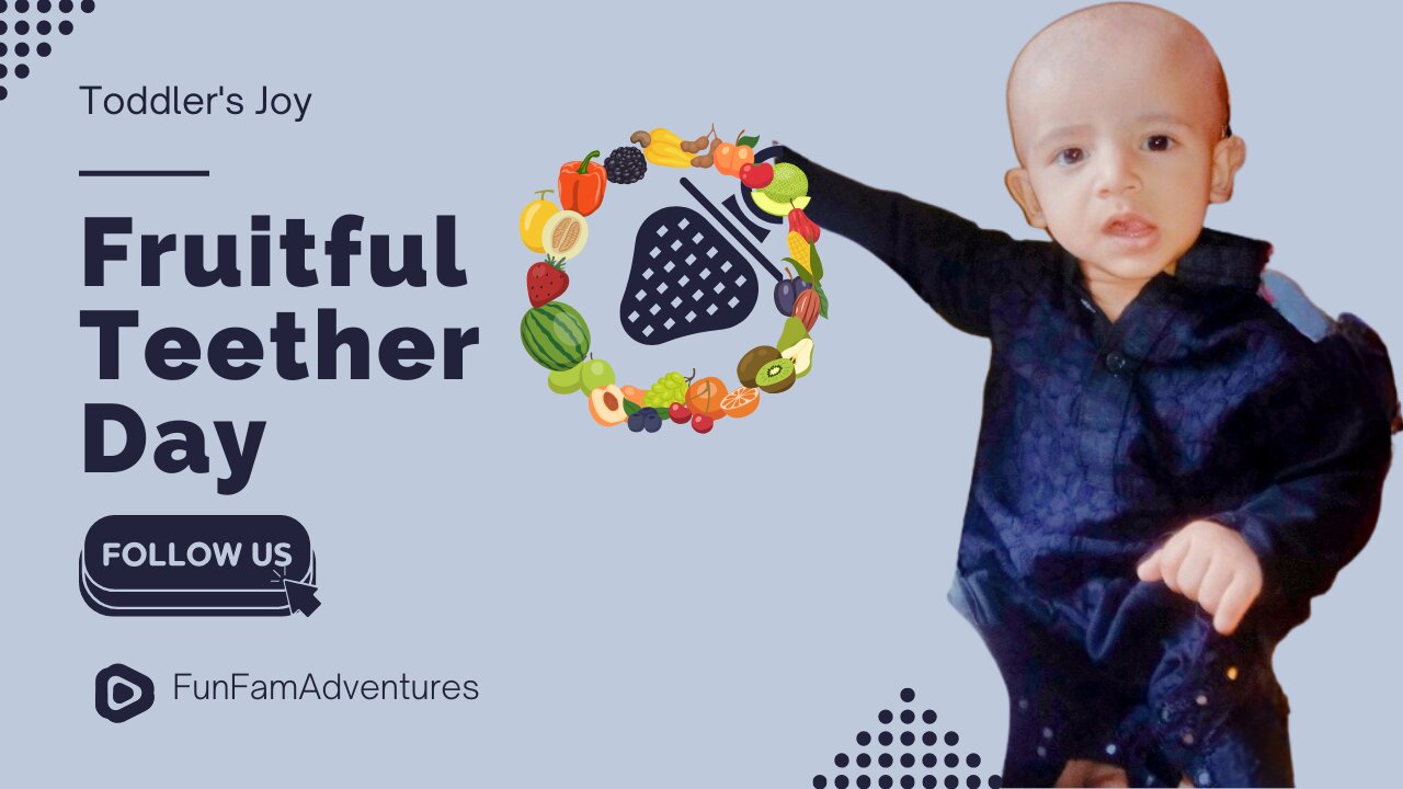 Cuteness Overload: Toddler's Fruity Teether Adventure 🍎👶