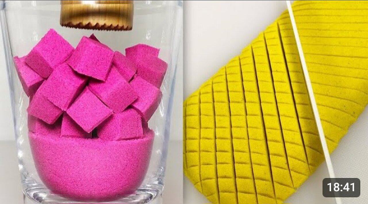 Very Satisfying Kinetic Sand Cutting Video ☺️