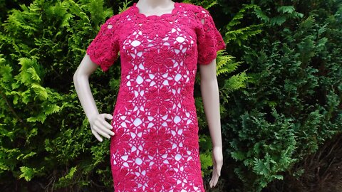 Crochet flowers dress written pattern by marifu6a