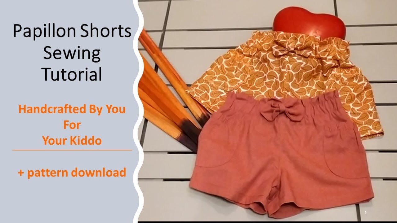 Cute Patch Pockets Girl Shorts | Papillon | PDF Sewing Pattern - A4 Instant Download