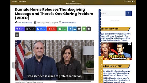 Kamala Harris Releases Thanksgiving Message and There is One Glaring Problem