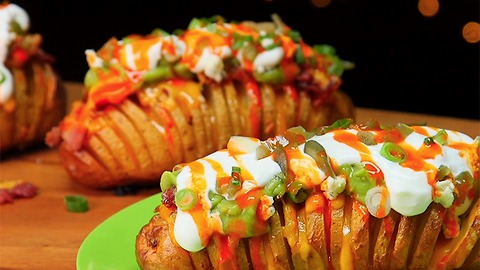 Loaded Hasselback Potatoes