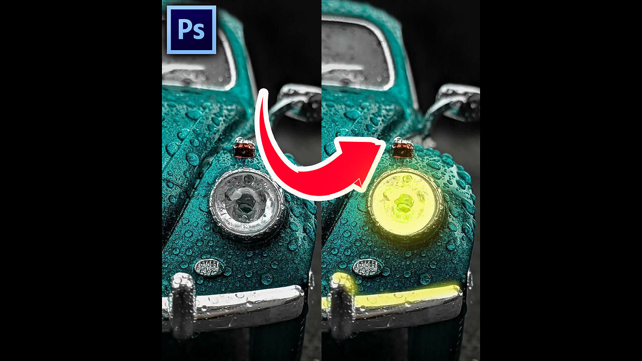 Photoshop edit for car light glow