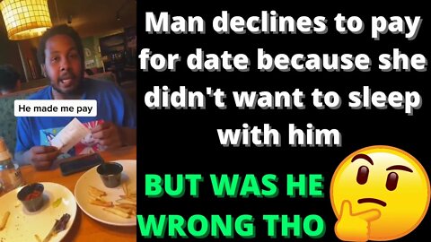 |NEWS| Is He Wrong For For Splitting The Bill On the Date?