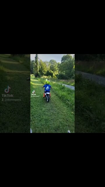 Riding with my 3 year old on his Yamaha PW50! #Shorts