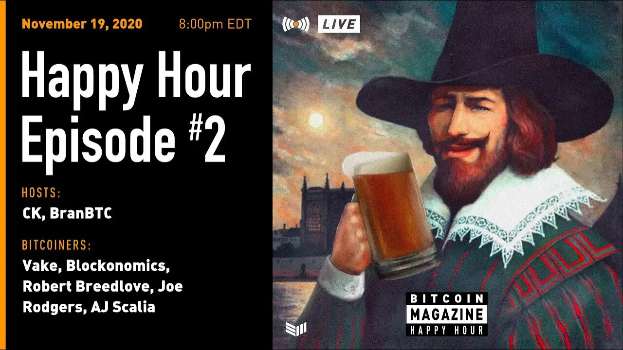 Bitcoin Magazine Happy Hour #2 (11/19/2020) - Vake, Robert Breedlove, Blockonomics, Galaxy Digital