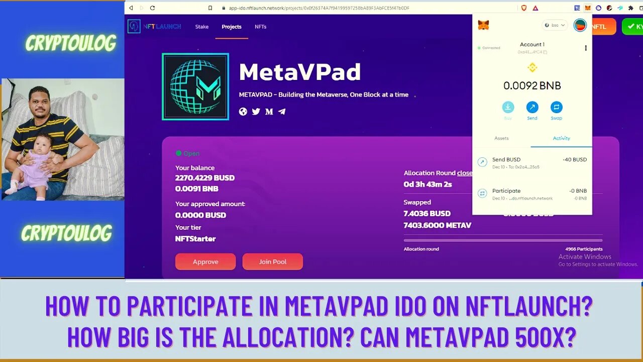 How To Participate In Metavpad IDO On NFTlaunch? How Big Is The Allocation? Can Metavpad 500x?