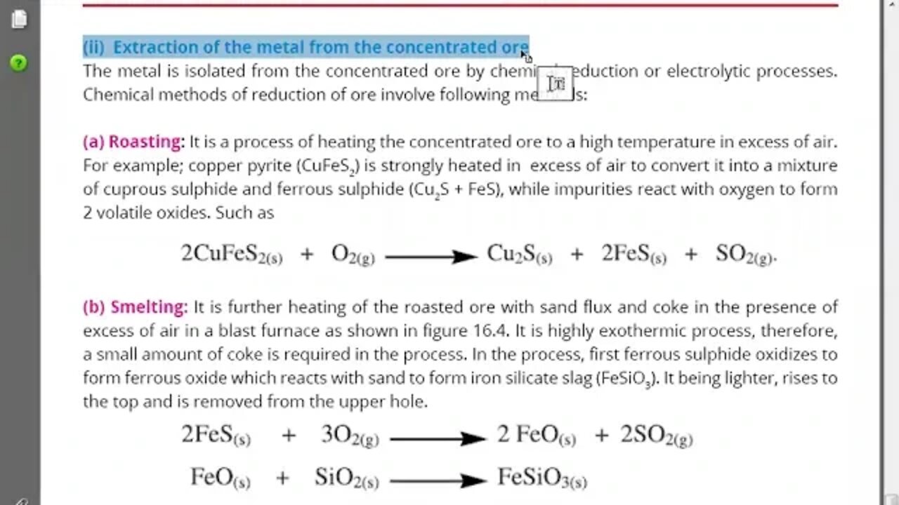 Class 10th Chem Electromagnetic Separation