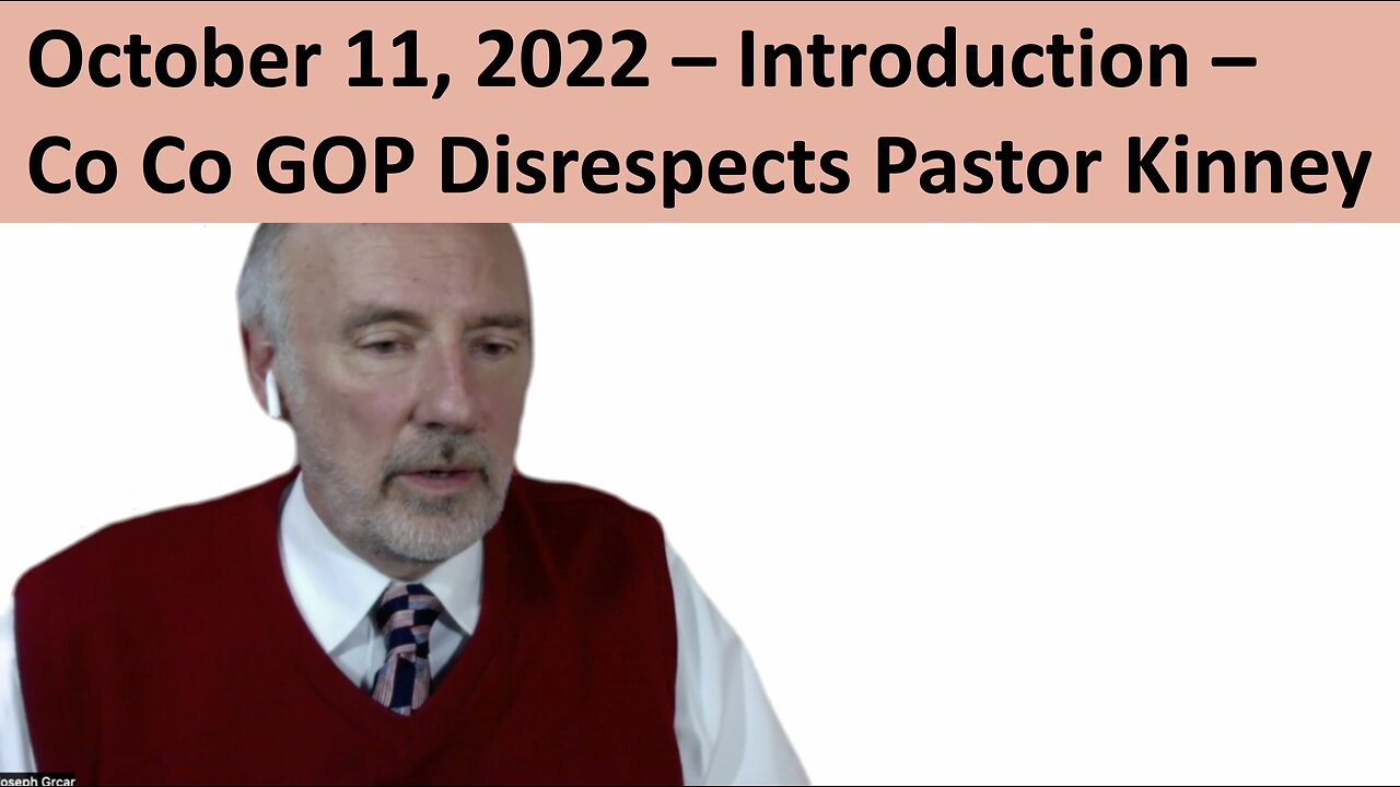 Introduction – Contra Costa GOP Disrespects Pastor Kinney