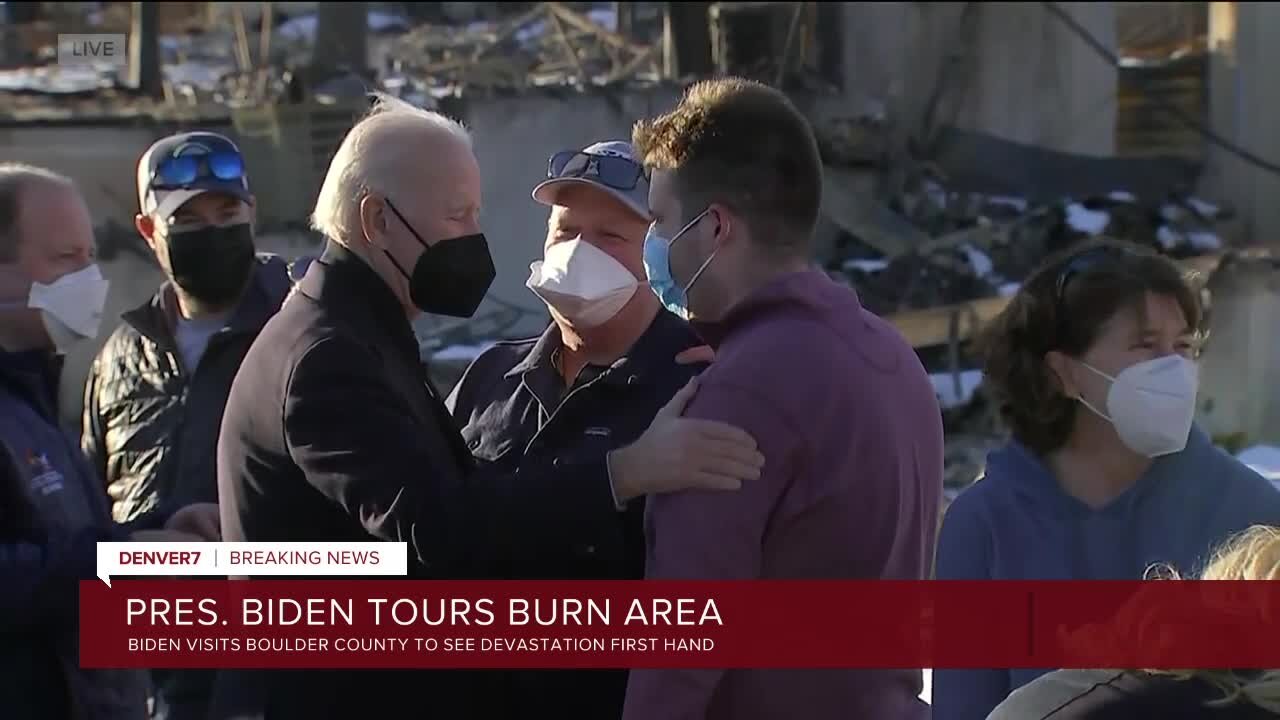 Biden visits people who lost their homes in Marshall Fire