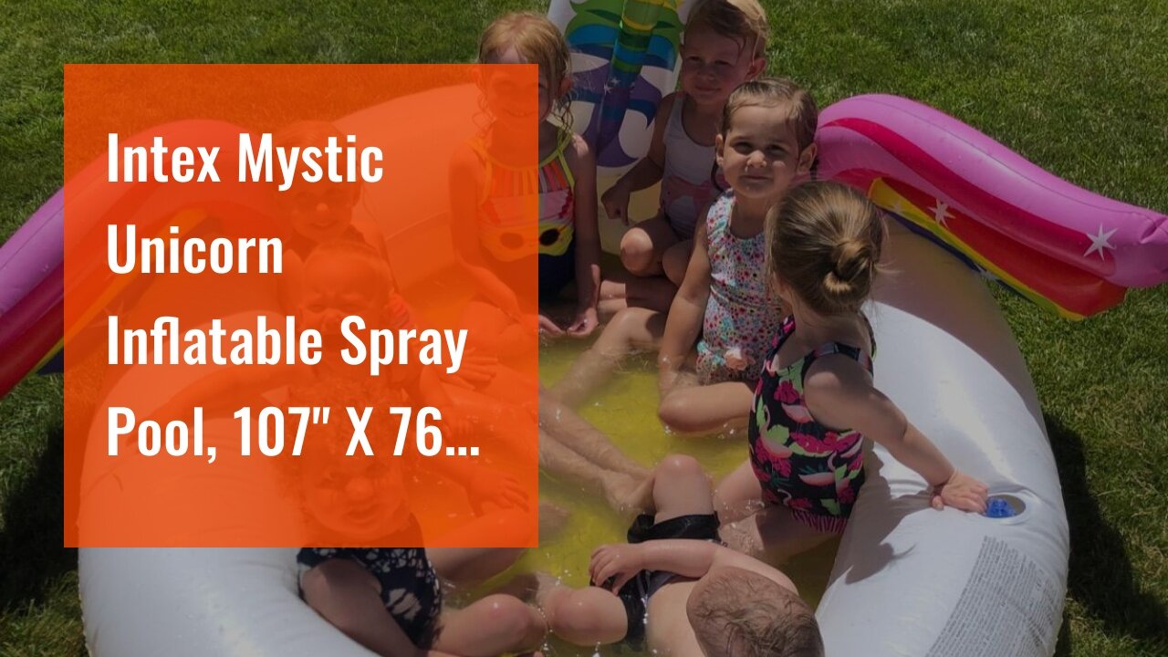 Intex Mystic Unicorn Inflatable Spray Pool, 107" X 76" X 41", for Ages 2+ , White