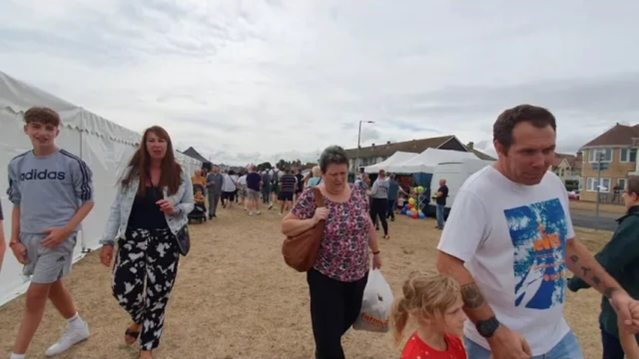 25 August 2022 Walking down Clacton On Sea Essex Air show stools day 1